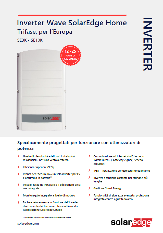 Inverter SolarEdge da 3000 a 10000 trifase