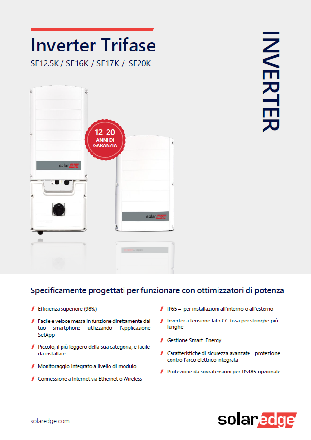 Inverter SolarEdge da 12500 a 20000 trifase